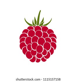 Colorful berry raspberry icon on white background. Design for a label, banner, poster. Vector illustration.