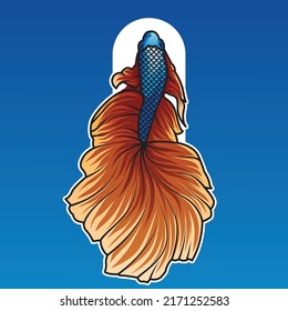 Colorful Betta Fish Vector Illustration. Siamese Fighting Fish. Betta Splendens.