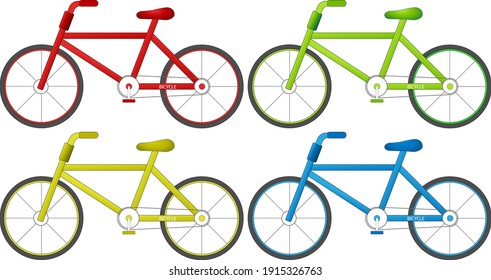 colorful bicycle drawing vector graphic