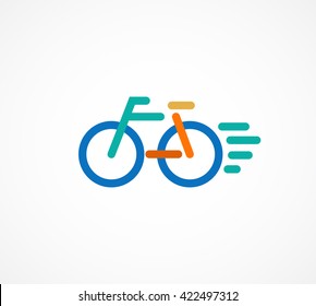 colorful bicycle icon and symbol