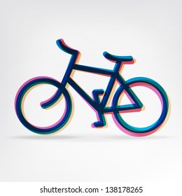 Colorful bicycle icon. Vector, EPS10