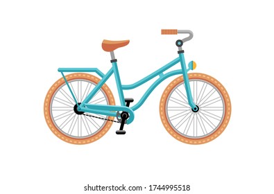 Colorful bicycle Vector flat illustration, isolated on white background. Bicycle vector illustration.