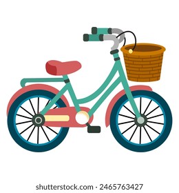 Colorido Vector de bicicleta aislado sobre fondo blanco