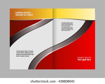 Colorful Bi-Fold Brochure Design. Corporate Leaflet, Cover Template
