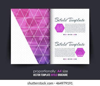Colorful Bi-Fold Brochure Design. Vector Corporate Leaflet, Cover Template