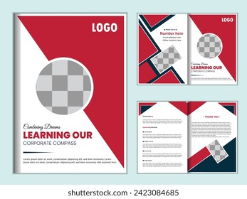 colorful bi-fold brochure mockup template design online free vector service 