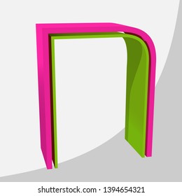 Colorful big 3D letter. Trendy vector illustration.
