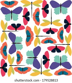Colorful big butterfly pattern