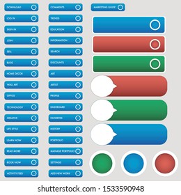 Colorful big button set for business