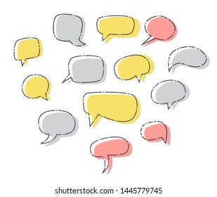 Colorful big speech bubbles set for infographics. Vector isolated illustration.