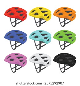 Colorful Bike Helmet Vector Illustration