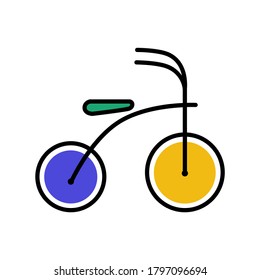 Colorful bike icon. Bicycle vector illustration isolated on white background