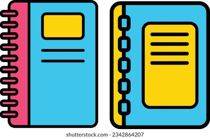 Colorful Binder Book Filled icon, Vector Illustration