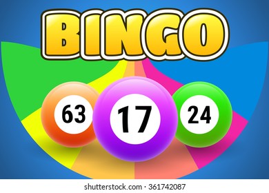 Bingo Balls Umbrella Over Grey Raining Stock Vector (royalty Free 