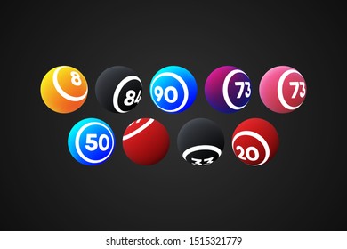 Colorful Bingo Balls Vector Illustration