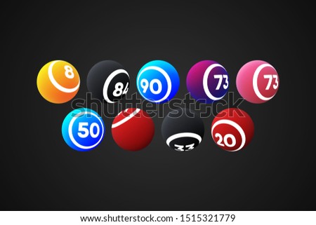 Colorful Bingo Balls Vector Illustration