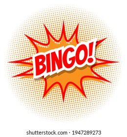 Colorido fondo de burbuja de bingo cómico de habla. Ilustración del vector
