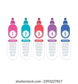 colorful binoculars infographic template. business, annual plan, magazine, magazine information template. five steps infographic template