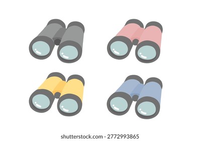 Colorful binoculars vector set  Illustration of various binoculars for birdwatching and observation