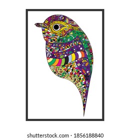 colorful bird abstract, simple vector illustration