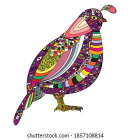 abstracto pájaro colorido, ilustración vectorial simple