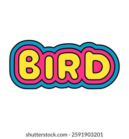 colorful bird animal sticker trendy lifestyle vector illustration template design