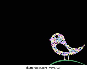 colorful bird. Can be used to create pattern.