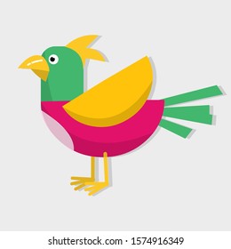 colorful bird cartoon isolated vector illustration in flat style