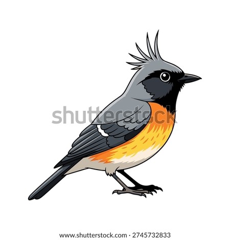 A colorful bird with distinctive markings stands on one leg