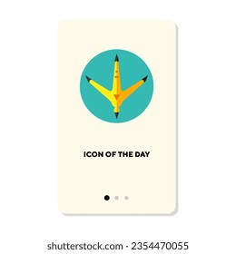 Colorful bird foot in circle flat vector icon. Wild rooster or domestic bird body part isolated vector illustration. Wildlife and nature concept for web design and apps