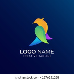 colorful bird gradient vector logo
