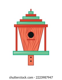 Colorful bird house. Lovely birdhouse.