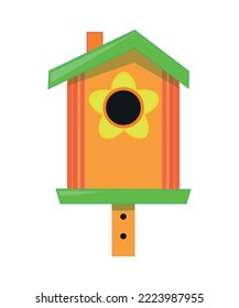 Colorful bird house. Lovely birdhouse.