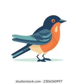 A colorful bird icon. white background. isolated, icon, logo for bird. flat style bird. 