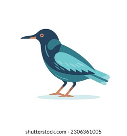 A colorful bird icon. white background. isolated, icon, logo for bird. flat style bird. 