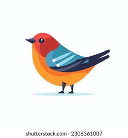 Un colorido ícono de pájaro. fondo blanco. aislado, icono, logotipo para pájaro. pájaro de estilo plano. 