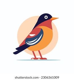 A colorful bird icon. white background. isolated, icon, logo for bird. flat style bird. 