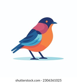 A colorful bird icon. white background. isolated, icon, logo for bird. flat style bird. 