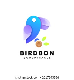 colorful bird illustration logo template