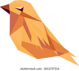 A colorful bird, like a sparrow, without paws - just right for the logo