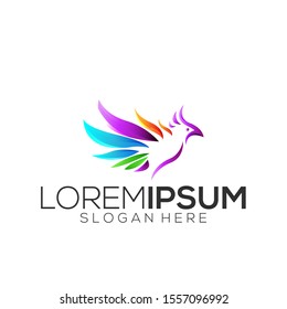 colorful bird logo, can be used for business