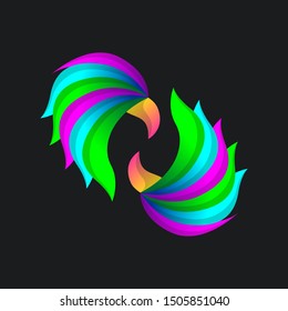 Colorful Bird Logo Concept Gradient style, elegant modern design, for company corporate vector template