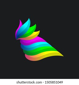 Colorful Bird Logo Concept Gradient style, elegant modern design, for company corporate vector template