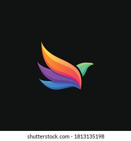 Colorful bird logo design for company.