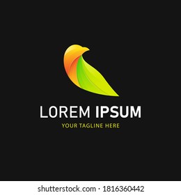 Colorful Bird Logo Design. Gradient Animal Logo Style