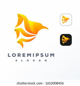 Colorful bird logo design ready to use
