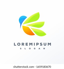 Colorful bird logo design ready to use