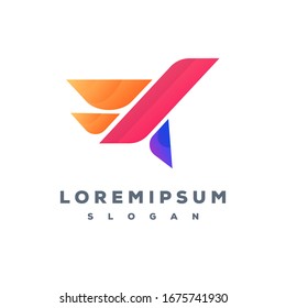 Colorful bird logo design ready to use