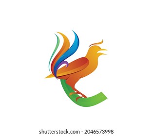 colorful bird logo design template