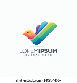 colorful bird logo design vector illustration